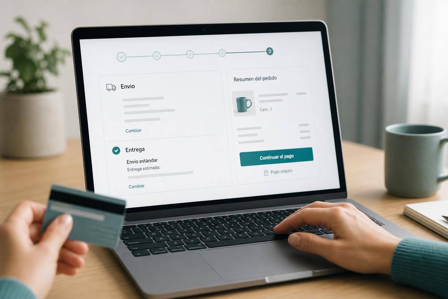 Imagen editorial: Comprueba la promesa en el punto más avanzado del checkout